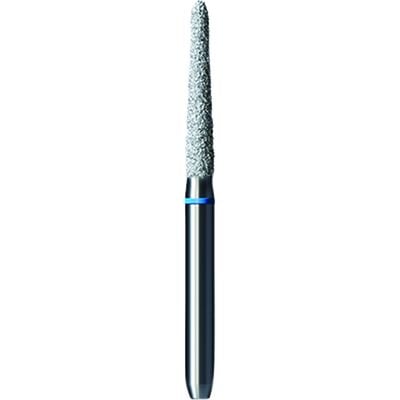 Shofu Pro-Cut Diamond Burs, FG, Medium Grit, Round End Taper, Blue Ring, 1.6 mm Diameter, 9.2 mm Length, 5/Pkg, #D110M