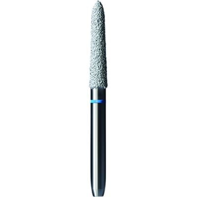 Shofu Pro-Cut Diamond Burs, FG, Medium Grit, Blue Ring, Round End Taper, 2.1 mm Diameter, 9.2 mm Length, 5/Pkg, #D112M