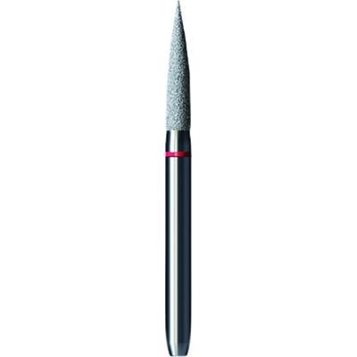 Shofu Pro-Cut Diamond Burs – FG, Fine Grit, Red Ring, Flame Shape, 1.5 mm Diameter, 7.6 mm Length, 5/Pkg, #D136F