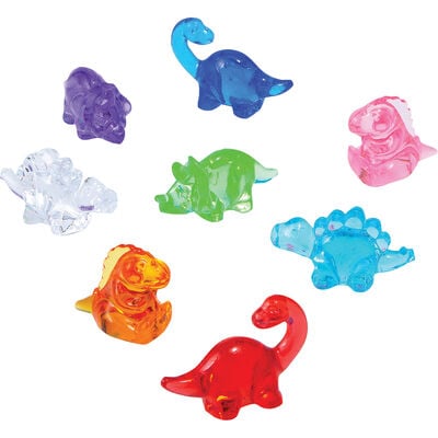 Transparent Acrylic Dinosaur Toys, Assorted Colors, 144/Pkg