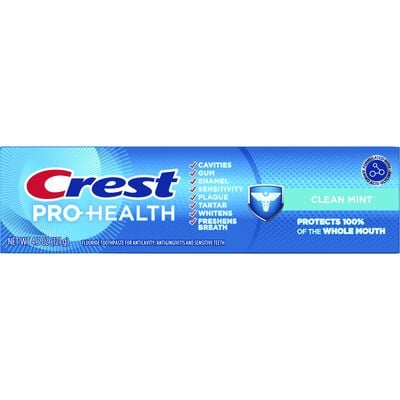 Crest Pro-Health Clean Mint Toothpaste, 4.3 oz Tube, Fluoride, 12/Case