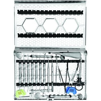 TBS Dental Master Restorative Kit for Implant Restoration with Sterilizable Cassette, 24 Pieces
