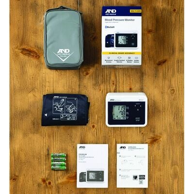 Multi-Use Bluetooth Blood Pressure Monitor Starter System with Cuff (22-42 cm), Carrying Case, Batteries, and Quick Start Guide