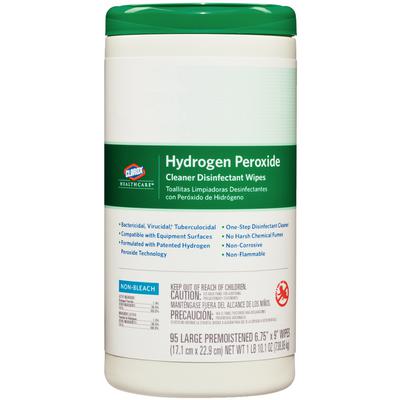 Clorox Healthcare Hydrogen Peroxide Cleaner Disinfectant Wipes, Large, 95/Canister
