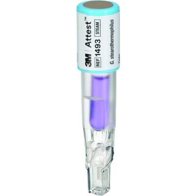 3M Attest Super Rapid Readout Biological Indicator, Light Blue Cap, 24 min, 50/Bag, 800 Bags/Pkg