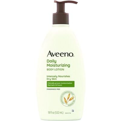 Aveeno Daily Moisturizing Lotion, Pump Bottle, 12 oz - 18 oz, 1/Pkg