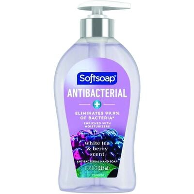 Softsoap Antibacterial Liquid Hand Soap, White Tea and Berry, 11.25 oz Pump Bottle, 1/Pkg