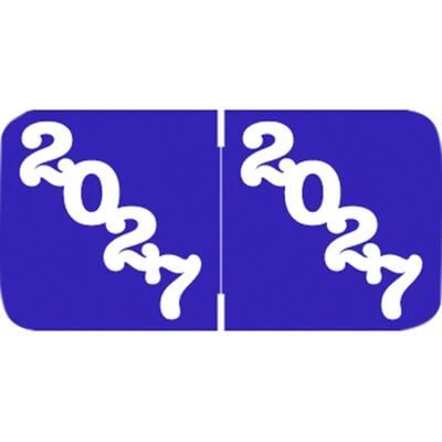 2027 Jeter Proprietary Aging Labels, 1 1/2" W x 3/4" H, Purple/White, 500/Roll