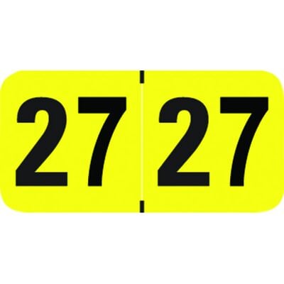 2027 Medical Arts Press Compatible Yearly Aging Labels, 1-1/2" W x 3/4" H, Yellow/Black, 500/Roll