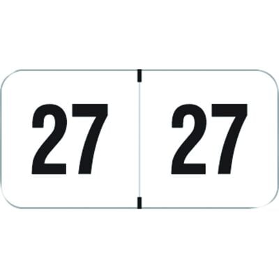 2027 Smead/Jeter Compatible Yearly Aging Labels, 1-1/2" x 3/4", White/Black, 500/Roll