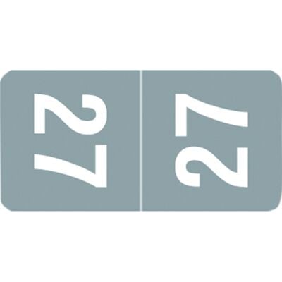 Smead Compatible 2027 Aging Labels, Top Tab, 1/2" W x 1" H, Gray/White, 500/Pkg