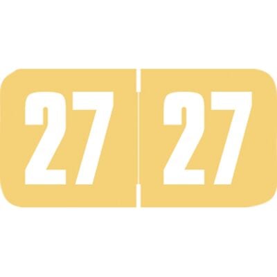 2027 Safeguard Compatible Aging Labels, 1-1/2" W x 3/4" H, Tan/White, 270/Pkg