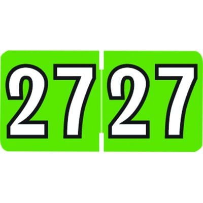 Colwell Jewel Tone Aging Labels, Light Green/White, End Tab, 1" W x 1/2" H, 500/Pkg, 2027
