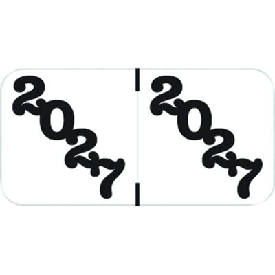 2027 Jeter Compatible Aging Labels – 1 1/2" W x 3/4" H - White/Black, 500/Roll