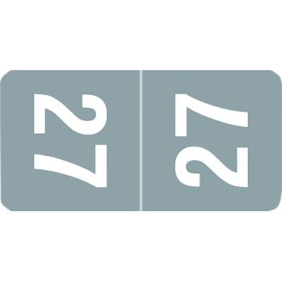Smead Compatible 2027 Aging Labels, Top Tab, 1/2" W x 1" H, Gray/White, 500/Roll