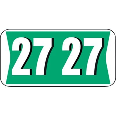 2027 Colwell Jewel Tone II Aging Labels, 1-1/2" W x 3/4" H, Dark Teal/White, 500/Roll
