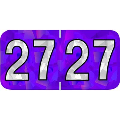 2027 Holographic Aging Labels, 1-1/2" W x 3/4" H, Violet, 500/Roll