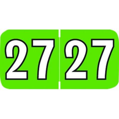 Colwell Jewel Tone Aging Labels, 2027, Light Green/White, End Tab, 1 1/2" W x 3/4" H, 500/Roll