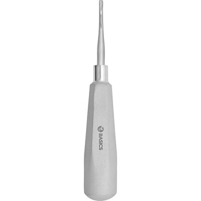 TBS BASICS Dental Elevator #77R, Serrated, Back Action, Single End, Diamond-Dusted Handle