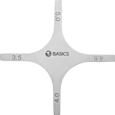 TBS Basics Bracket Height Positioning Gauge, German Stainless Steel, Star Tip, Smooth, 1/Pkg