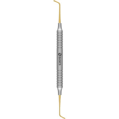 TBS BASICS Composite Contouring Instrument, Double End, Small & Large Plugger, #9 Hollow Handle, Stainless Steel, 1/Pkg