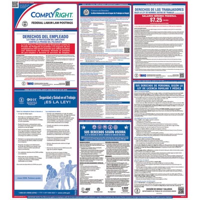 Federal Labor Law Poster, 27 W x 39 H - Spanish