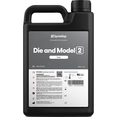 SprintRay Die and Model 2 3D Resin, Gray, 3 kg Bottle, 01KPST190R1DKSDH5YSBK129GR