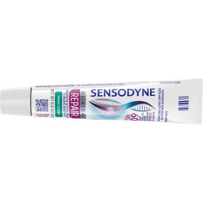 Sensodyne Clinical Repair Fresh Clean Toothpaste, Mint, 0.8 oz Tube, 50/Pkg