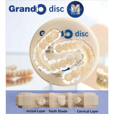 Voco Grandio CAD/CAM Disc Multicolor, Shade C2, 18 mm, 1/Pkg