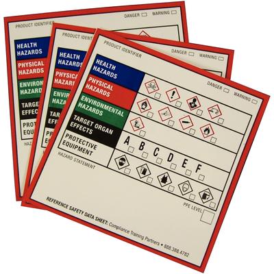 GHS Chemical Product Labels, 4" x 4", 25/Pkg