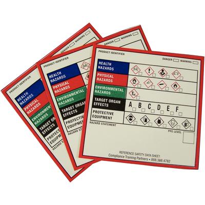 GHS Chemical Product Labels, 2-1/2" x 2-1/2", 25/Pkg