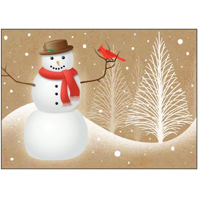 Designer's Choice Holiday 4-Up Laser Postcard, Winter Visitor, 5-1/2" W x 4-1/4" H, 100/Pkg