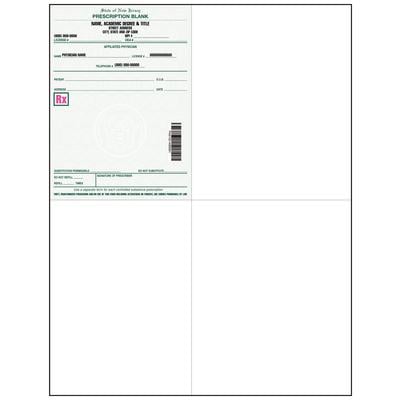 New Jersey Laser Prescription Blanks – Certified Nurse Midwife, 4" W x 5-1/2" H (Rx), 8-1/2" W x 11" H (Overall), 1000/Pkg