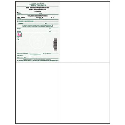 New Jersey Laser Prescription Blanks, Personalized, Physician Assistant, 4" W x 5-1/2" H (Rx), 8-1/2" W x 11" H (Overall), 1000/Pkg