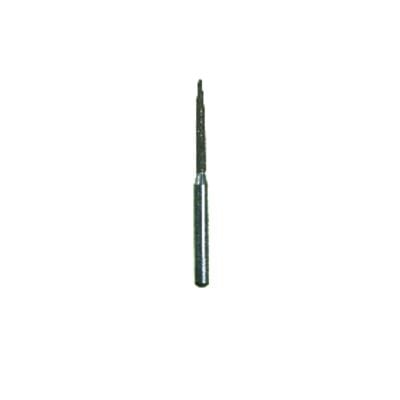 Spring Disposable Diamond Bur, Extra Fine Grit, Flame Shape, #863, 1.2 mm Diameter, 10 mm Length, Friction Grip, Yellow Ring, 25/Pkg