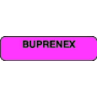 Patterson Office Supplies Syringe Label, 1-1/4" W x 5/16" H, Buprenex, Fluorescent Pink, 500/Roll