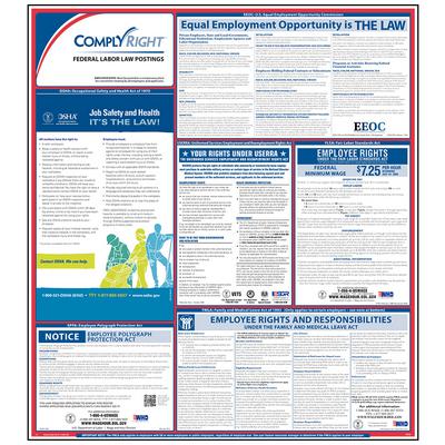 Federal Labor Law Poster, 27" W x 39" H, English