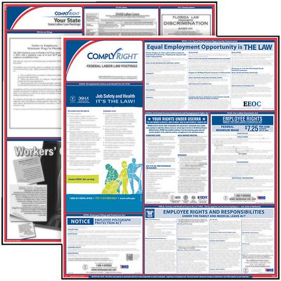 Federal/State Labor Law Poster Kit, 27" W x 39" H - California