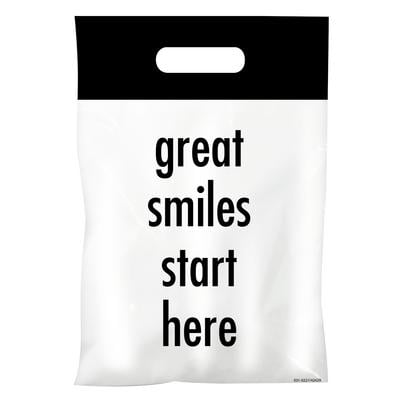 Dental Scatter Bags, Great Smiles Start Here, Two Color, 7-1/2" W x 10" H, 100/Pkg