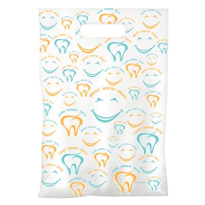 Dental Scatter Bags, Bright Healthy Smiles, Two Color, 7-1/2" W x 10" H, 100/Pkg