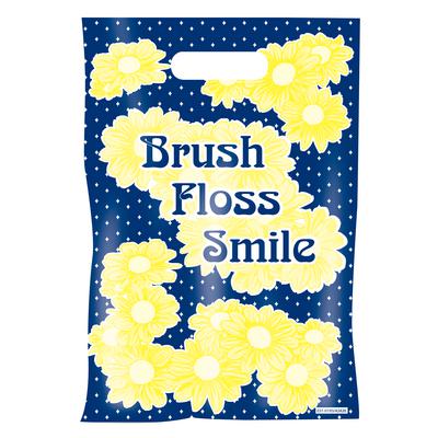Dental Scatter Bags, Brush Floss Smile Design, 7-1/2" W x 10" H, 100/Pkg
