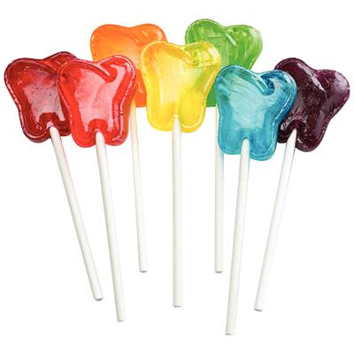 Dr. Johns Healthy Sweets™ Tooth-Shaped Fruit Lollipops, Sugar-Free, Assorted Flavors (Blue Raspberry, Cherry, Grape, Lemon, Lime, Orange), 150/Pkg