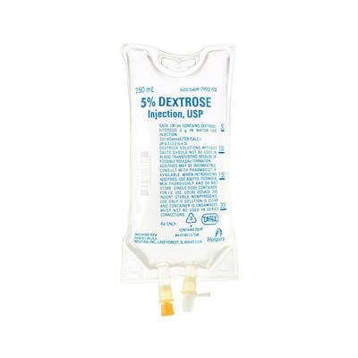 5% Dextrose Injection, USP - 250 ml, 24/Pkg, NDC 00409-7922-02