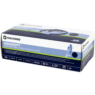 AQUASOFT Nitrile Exam Gloves, Powder Free, Non-Sterile, Extra Large, Blue, 250/Box
