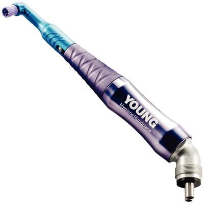 Young™ Hygiene Air Handpiece, Purple, Low Speed, 4-Hole Connection, with 3 Disposable Prophy Angles & Lubricant