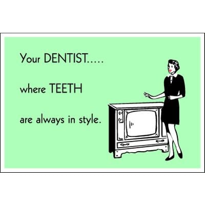 Dental Humor 4-Up Laser Postcards, Always In Style, 5-1/2" W x 4-1/4" H, 100/Pkg