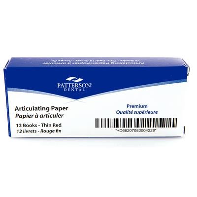Patterson® Premium Articulating Paper - Thin, 88 Microns, Red, 10 Sheets/Book, 14 Books/Box