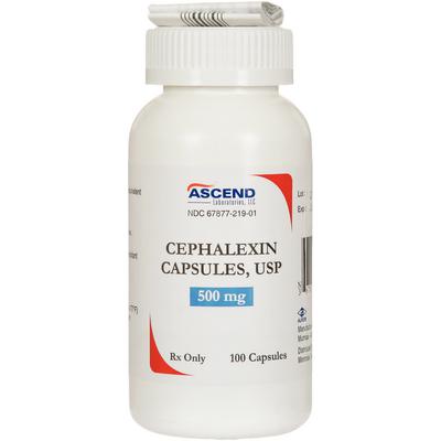 Cephalexin Capsules 500 mg, 100/Bottle, NDC 67877-0219-01