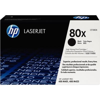 HP 80X High-Yield Black Toner Cartridge (CF280X), 6,900 Page Yield, for LaserJet Pro M401/M425 Series