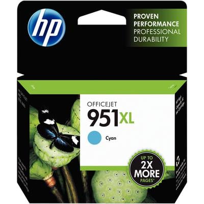 HP 951XL High Yield Cyan Original Inkjet Cartridge (CN046AN), 1,500 Page Yield, for Officejet Pro 8100/8600 Series